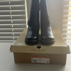 Womens black boots with memory foam